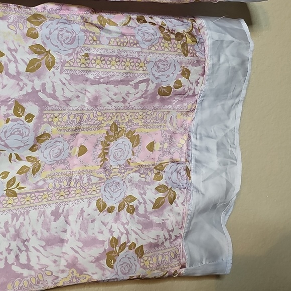 Free People XL Dreamy Days Wide Leg Lounge Pants Lilac Rose Print Floral Satin - Picture 4 of 9